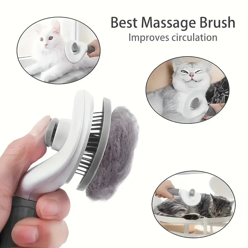 Brosse autonettoyante pour chien et chat