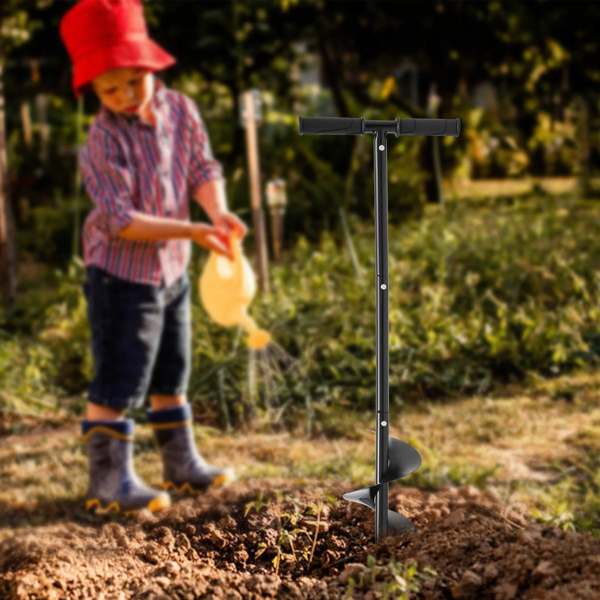 Tarière manuelle de jardin avec mèche spirale 15 cm