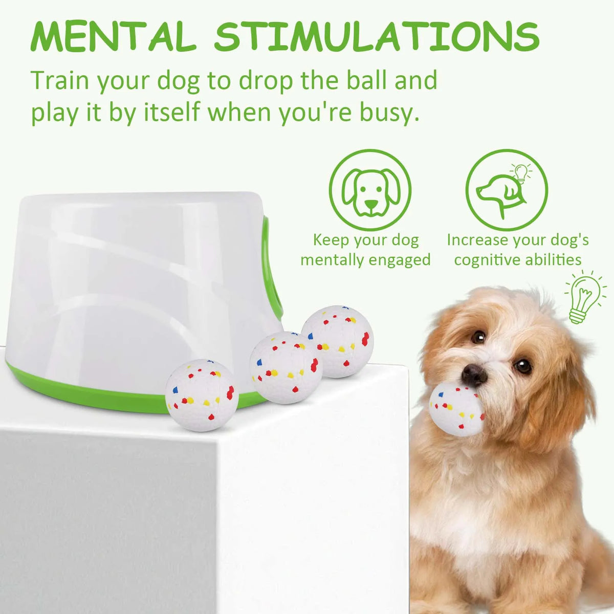 Lanceur automatique de balles pour chien rechargeable