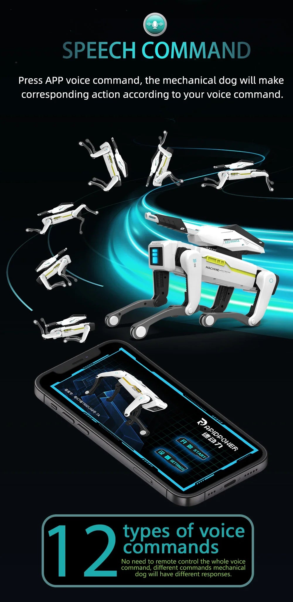 Chien robot télécommandé intelligent Teeggi
