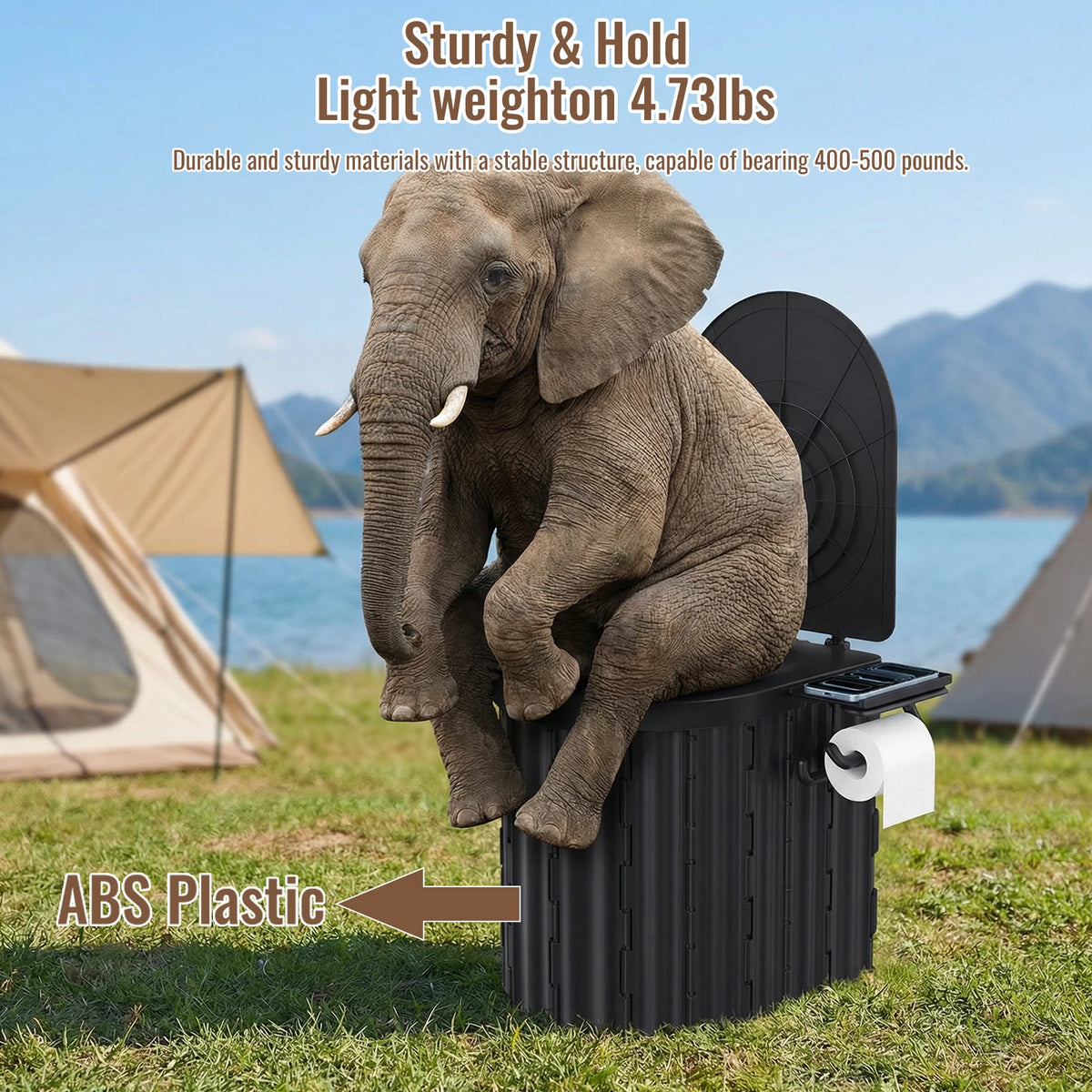 Toilettes portables pliantes avec couvercle pour le camping et les voyages - APPRO-DISTRI