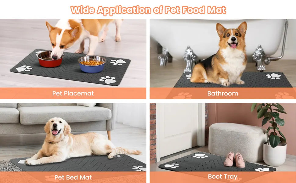 Tapis absorbant antidérapant pour gamelles