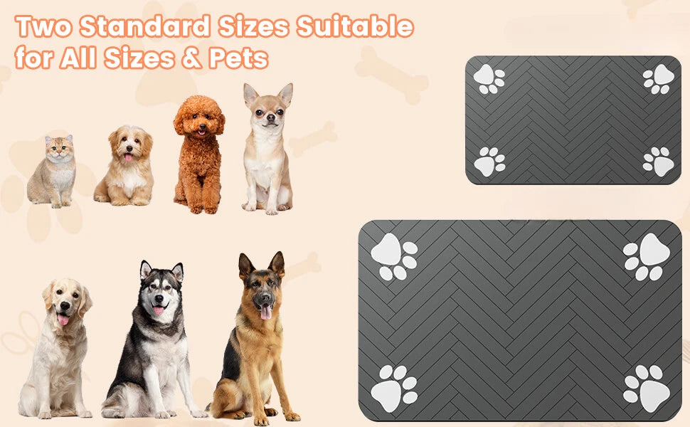Tapis absorbant antidérapant pour gamelles