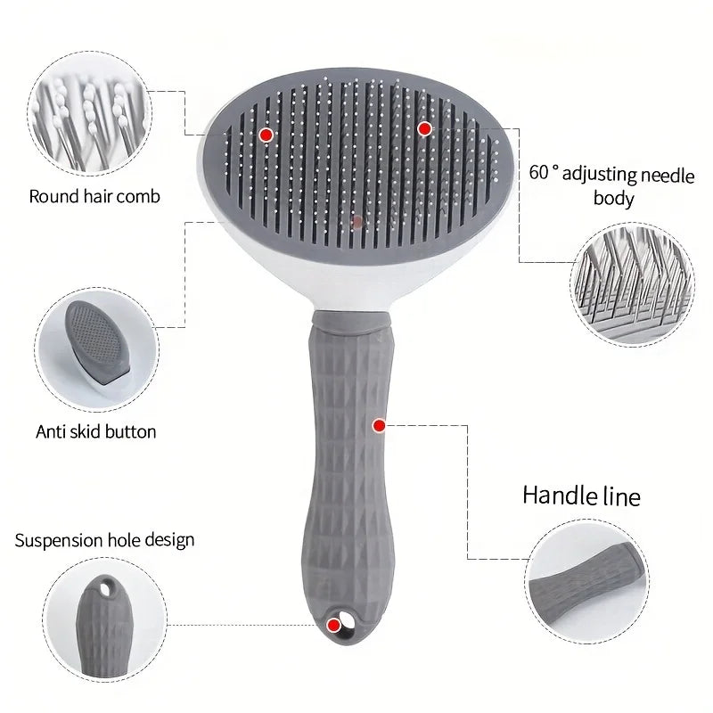 Brosse autonettoyante pour chien et chat