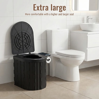 Toilettes portables pliantes avec couvercle pour le camping et les voyages - APPRO-DISTRI
