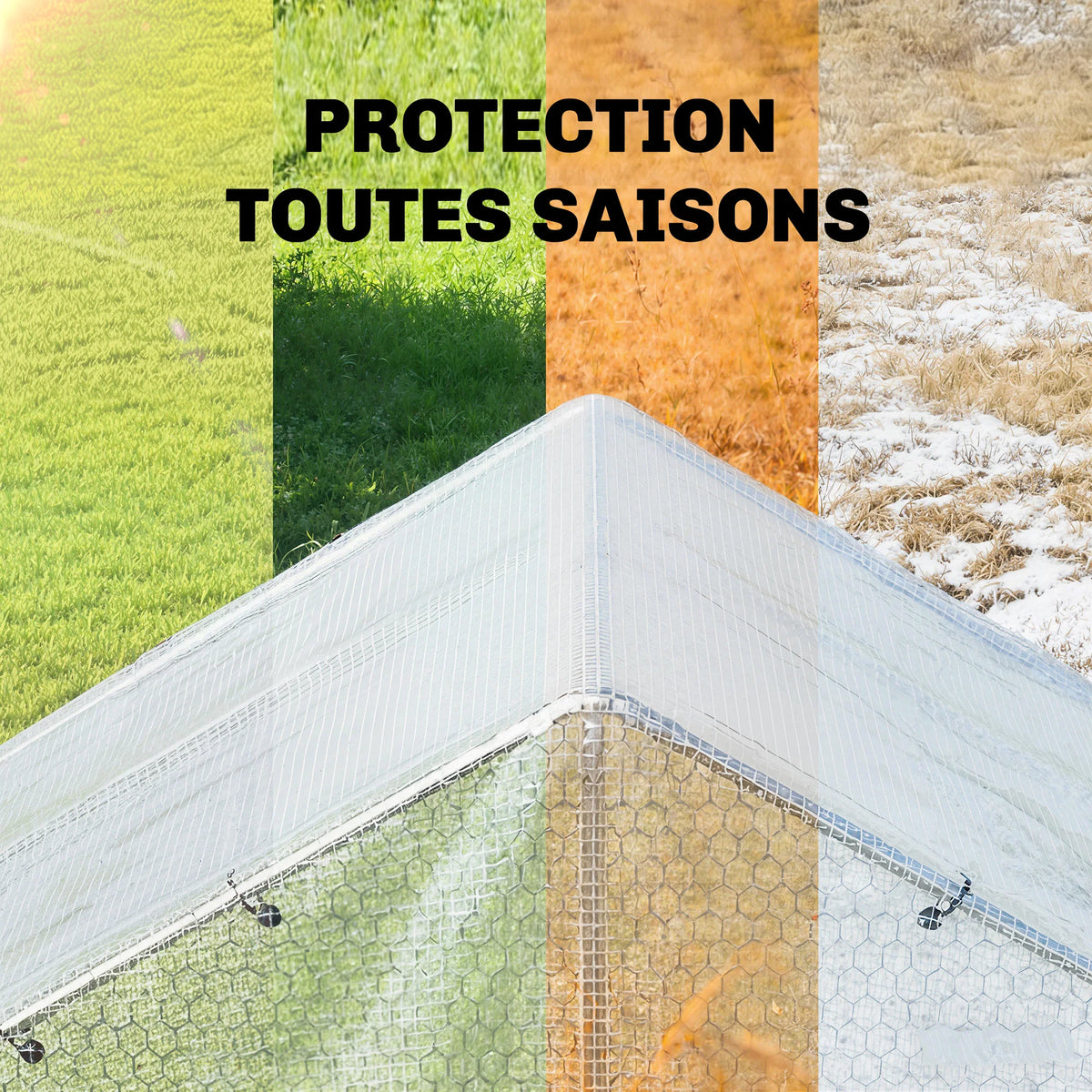 Bâche imperméable blanche Outsunny 6 × 4 m, 140 g/m² - APPRO-DISTRI