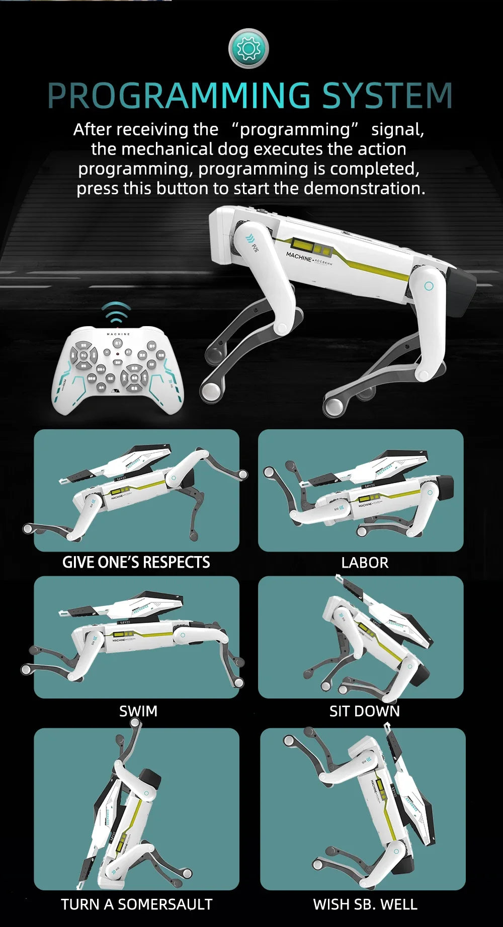 Chien robot télécommandé intelligent Teeggi