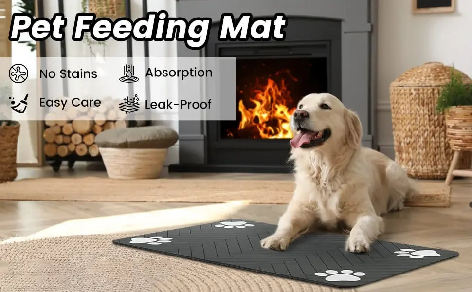 Tapis absorbant antidérapant pour gamelles