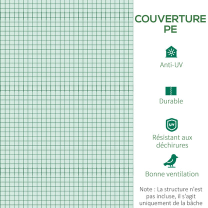 Bâche de remplacement pour serre tunnel 3 × 2 × 2 m – Outsunny - APPRO-DISTRI