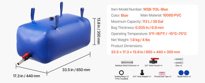 Réservoir d’eau souple pliable SucceBuy, de 113 à 1 000 L - APPRO-DISTRI